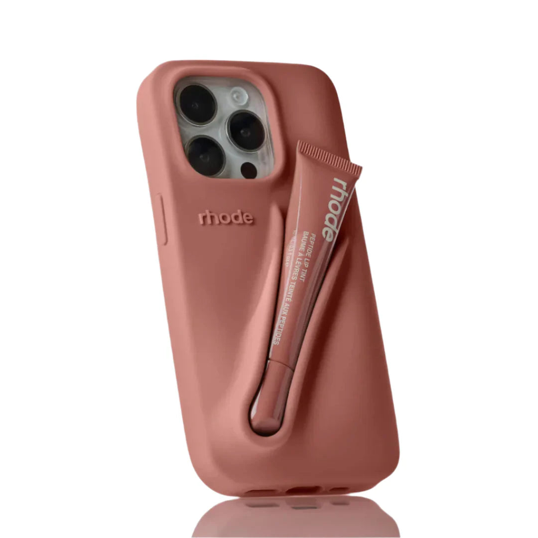 Husa iPhone 15 Pro Max Rhode Ribbon Nude + Luciu inclus